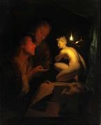 Godfried Schalcken Kunstbetrachtung bei Kerzenlicht Spain oil painting artist